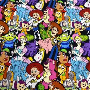 Disney Toy Story Character Print 48" x 45" Cut Cotton Lycra Sewing Fabric
